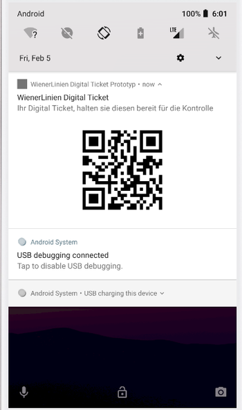 Digitale Tickets als QR Code auf dem Sperrbildschirm