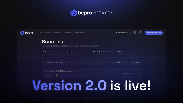 Bepro Network v2 - The bounty network for decentralized development ...